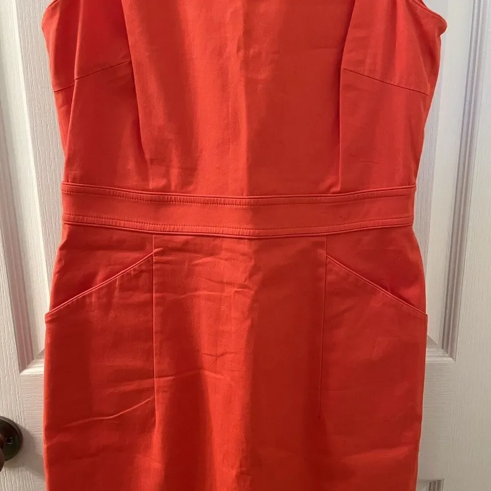 Tory Burch Meryl Sheath Sleeveless Dress Orange Women's Size 6 NWOT